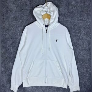 Polo Ralph Lauren White Zip Up Hoodie Men’s Size Medium